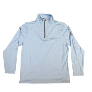 Criquet Mens XXL 1/4 Zip Pullover Light Blue Performance Golf Sweater Austin TX